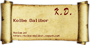 Kolbe Dalibor névjegykártya